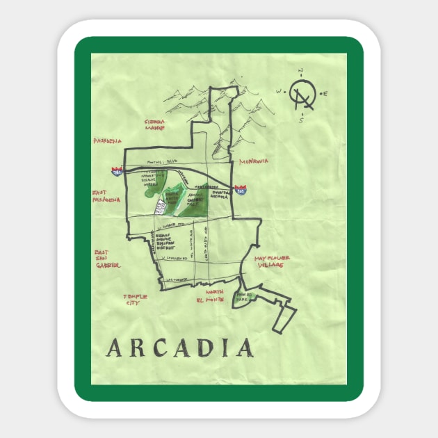 Arcadia Sticker by PendersleighAndSonsCartography